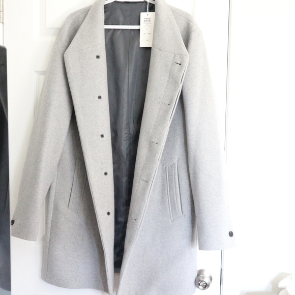 Jack and jone Grey pea coat XL - Picture 2 of 3